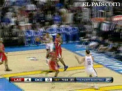 Jeff Green (22 puntos) y Kevin Durant (21) destacan en el repaso de los Thunder sobre los Clippers.<strong><a href="http://www.elpais.com/buscar/nba/videos">Vídeos de la NBA</a></strong>