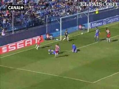 Los de Míchel, con un gran Pedro Ríos, derrotan al inoperante cuadro andaluz, que se convierte en el primer equipo descendido.<strong><a href="http://www.elpais.com/buscar/liga-bbva/videos">Vídeos de la Liga BBVA</a></strong>