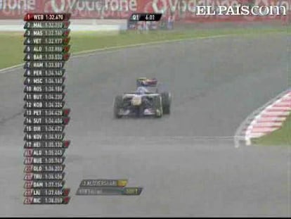 Alonso saldrá tercero. <strong>Especial: <a href="http://www.elpais.com/deportes/formula1/">Mundial de Fórmula 1</a></strong> 