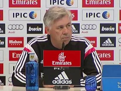 Ancelotti, durante la rueda de prensa.