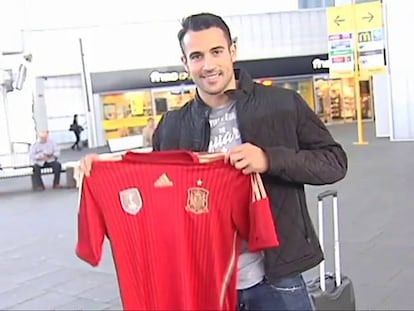 Mario, con la camiseta de España.