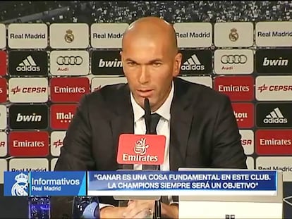 Zidane, durante a coletiva de imprensa.