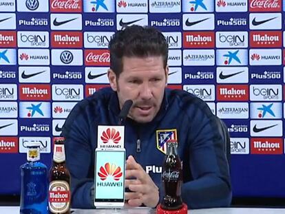 Simeone en rueda de prensa.