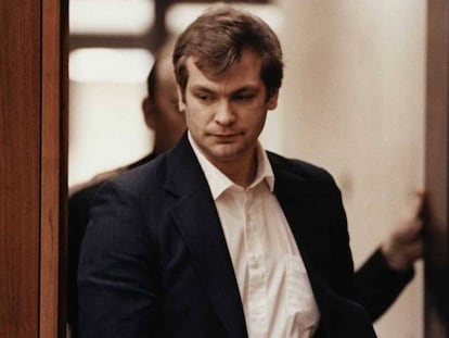 El asesino serial Jeffrey Dahmer durante el juicio en 1992.