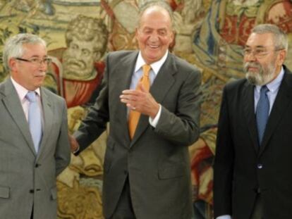 Toxo y Méndez trasladan al Rey su rechazo a los recortes y ajustes de Rajoy