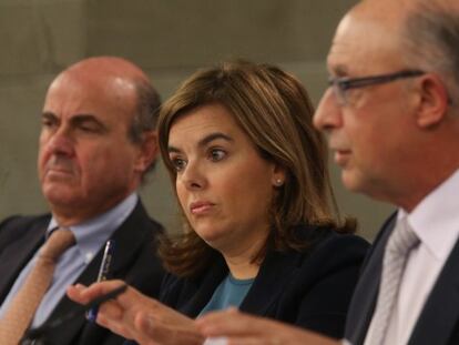 Guindos, Santamaría y Montoro.