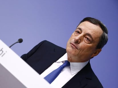 Mario Draghi, en la rueda de prensa de este jueves.