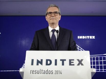 El presidente de Inditex, Pablo Isla, en la presentación de resultados.