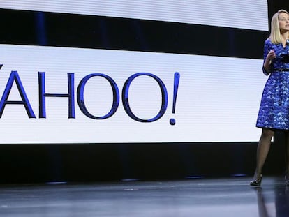 La consejera delegada de Yahoo, Marissa Mayer, en la conferencia anual de Las Vegas.