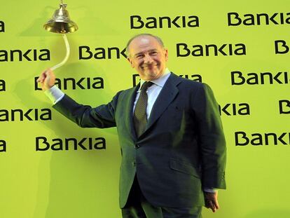 Rodrigo Rato, expresidente de Bankia, el día de la salida a Bolsa, en 2011.