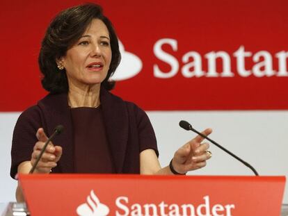 La presidenta del Banco Santater, Ana Patricia Botín, durante la presentación de los resultados.