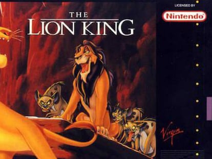 Carátula del videojuego de El Rey León, vendido en los noventa.