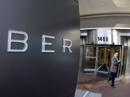 Entrada de la sede principal de Uber en la calle Market de San Francisco.