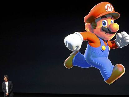 El creador de Mario, el japonés Shigeru Miyamoto, en la presentación de Apple.