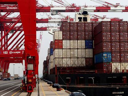 Terminal de Hanjin en el puerto de Incheon, en Corea del Sur.