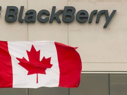 Logo de la compañía canadiense BlackBerry.