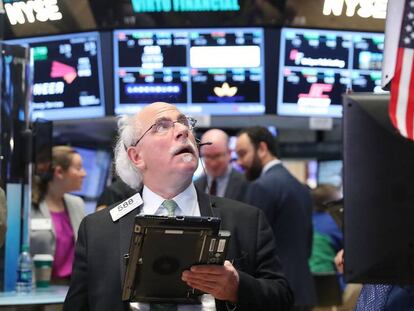 Inversores en Wall Street, anoche.