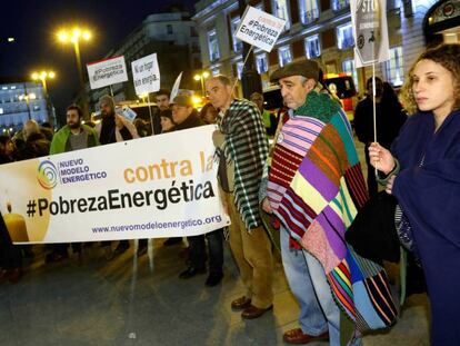 Manifestación en Madrid contra la pobreza energética.