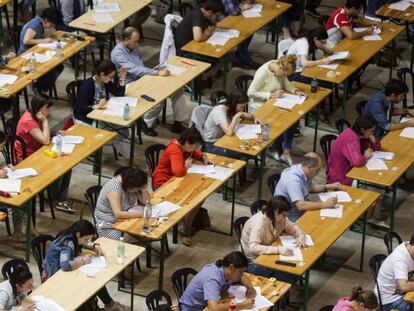 Exámenes de las oposiciones a la Xunta de Galicia el pasado julio.