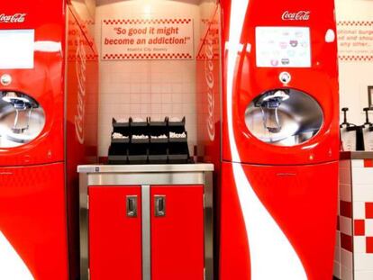 Máquinas FreeStyle en un local de Five Guys.