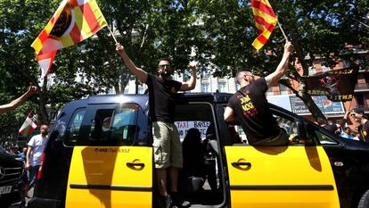 Manifestación de taxistas en Madrid.