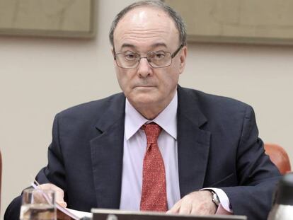 Luis Linde, gobernador del Banco de España, esta mañana.