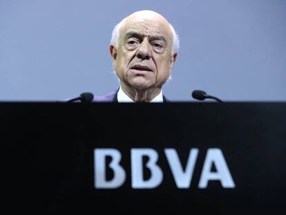 Francisco González, en la rueda de prensa de hoy.