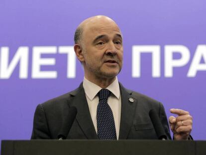 Pierre Moscovici, en un acto en Sofia en abril.