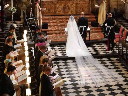 El príncipe Harry y Meghan Markle, durante la ceremonia.
