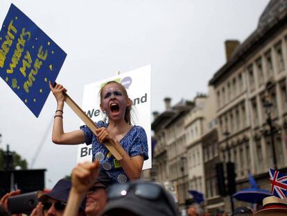 Manifestación contra el Brexit en Londres el 23 de junio. En vídeo, cronología del Brexit, dos años después del referéndum.