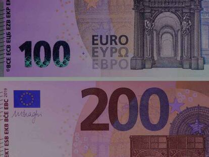 Diseño de los nuevos billetes de 100 euros y de 200 euros. En vídeo, así es el proceso de impresión.