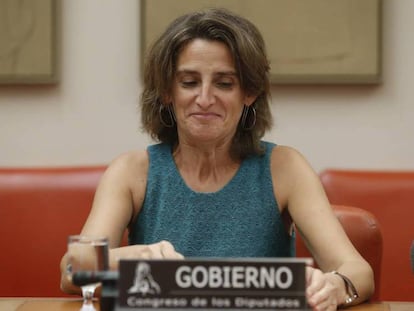La ministra de Transición Ecológica, Teresa Ribera, este miércoles.