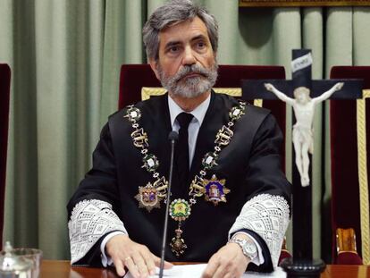El presidente del Tribunal Supremo, Carlos Lesmes, este miércoles.
