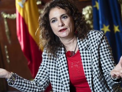 María Jesús Montero, Ministra de Hacienda, durante la entrevista con EL PAÍS.