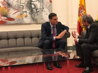 FOTO: Pedro Sánchez y Quim Torra, en una reunión en Barcelona el pasado 21 de diciembre. / VÍDEO: Declaraciones de Carles Puigdemont, este lunes, sobre los Presupuestos.