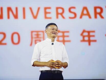Jack Ma, fundador de Alibaba, en una imagen tomada el 10 de septiembre en Hangzhou (China). En vídeo, un encuentro con Elon Musk del pasado agosto.