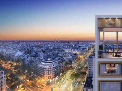 Imagen virtual de una promoción de lujo de la cadena hotelera Mandarin Oriental en Barcelona.