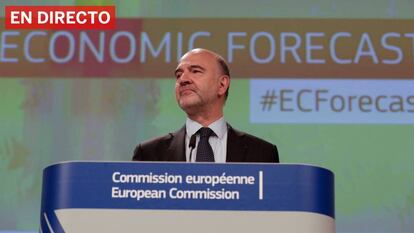 Pierre Moscovici, comisario europeo de Asuntos Económicos. En vídeo, retransmisión en directo de su rueda de prensa junto a Valdis Dombrovskis.