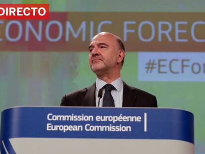 Pierre Moscovici, comisario europeo de Asuntos Económicos. En vídeo, retransmisión en directo de su rueda de prensa junto a Valdis Dombrovskis.