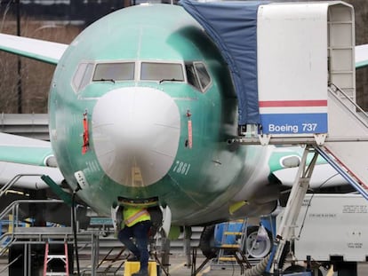 Un avión del modelo B737 MAX en la fábrica de Renton, Washington