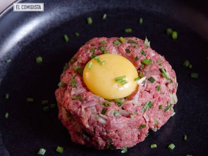 Tres steak tartares con carne de Wagyu