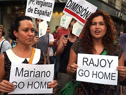 Protestas ante la sede del PP en Madrid