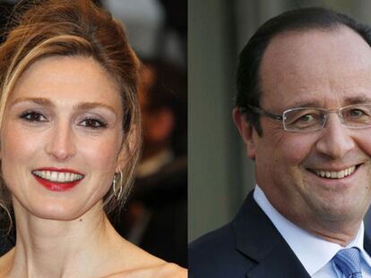 Montaje de la actriz Julie Gayet junto a Francois Hollande.