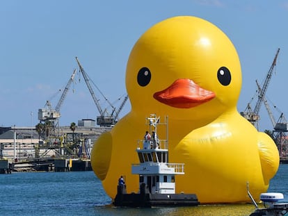 Um pato de borracha que não nada na banheira