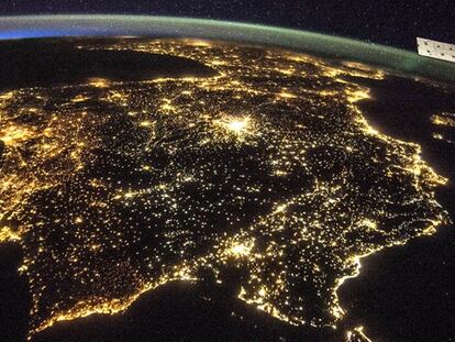 La península Ibérica, desde la ISS.