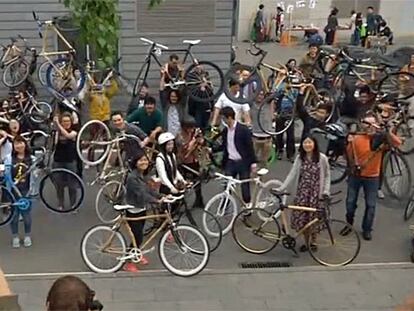 Bicis de bambú, la última moda en Pekín