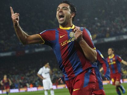 Xavi, durant un partit del Barça.