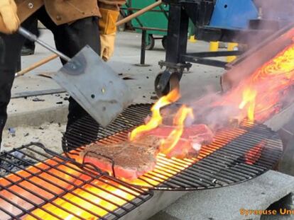 Barbacoas de carbón, gas... y lava