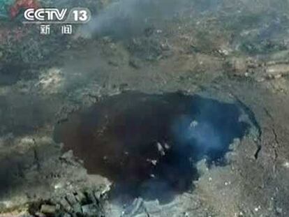 La televisió xinesa mostra imatges aèries de la devastació a Tianjin