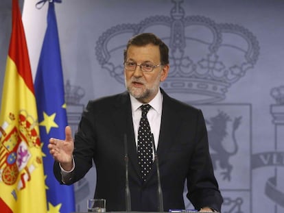 Rajoy durante su comparecencia, este viernes.